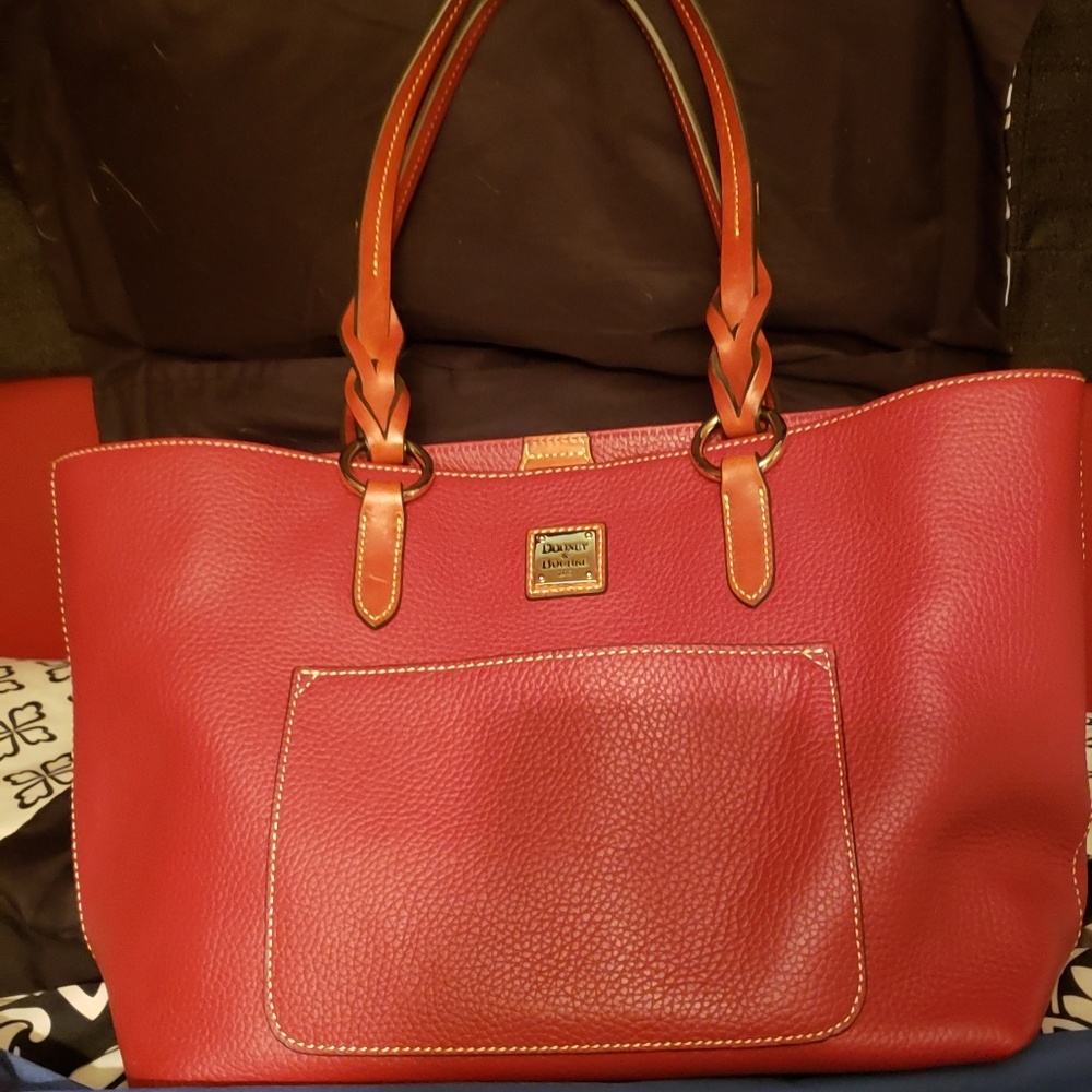 Dooney and Bourke Pebbled leather Tammy tote Wine